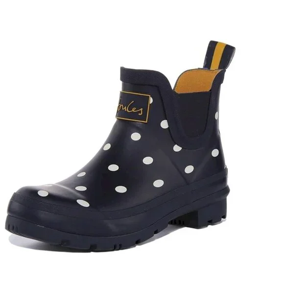Joules Women's Wellibob Navy White Dots Rain Boot Kids Size 5 New in Box - Picture 5 of 7